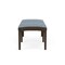 Lesro Lenox Wood 2 Seat Bench Wood Frame, Mocha, RS Rain Song Upholstery LW2001 - alternate 2